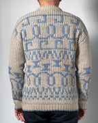 Maglione BLEND Beige e Azzurro con Motivo Jacquard