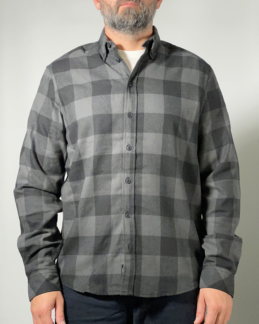 Camicia a Quadri Grigio/Nero Uomo Blend – Morbida, Vestibilità Regolare