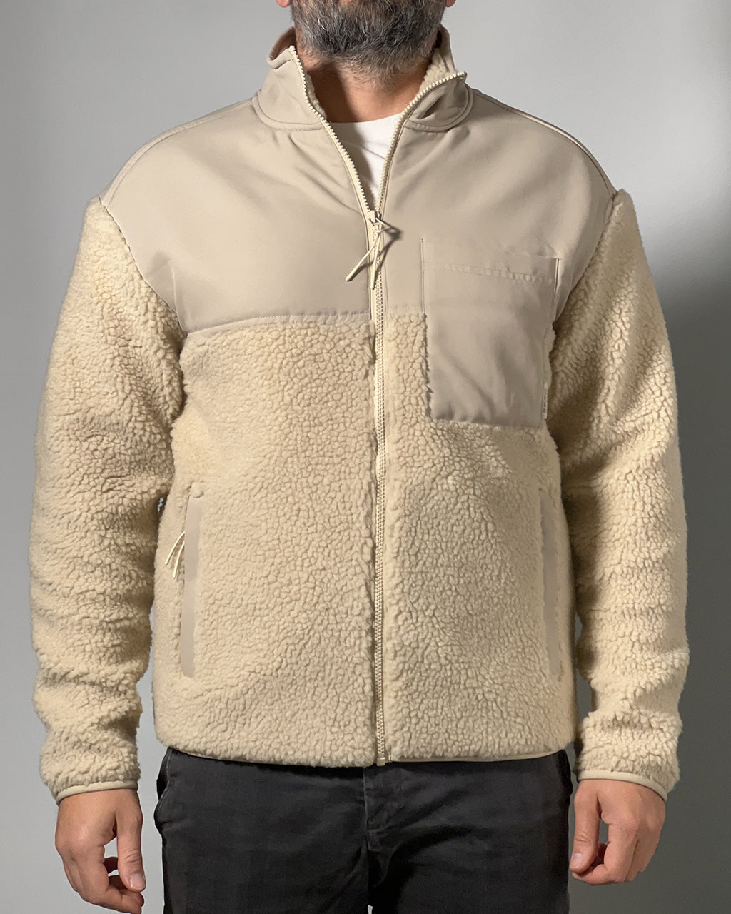 Giacca Uomo Blend in Pile Teddy Beige – Calda, Morbida e Stile Casual