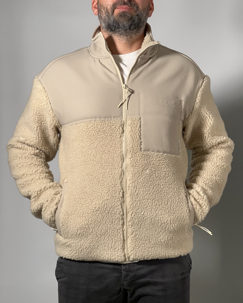 Giacca Uomo Blend in Pile Teddy Beige – Calda, Morbida e Stile Casual
