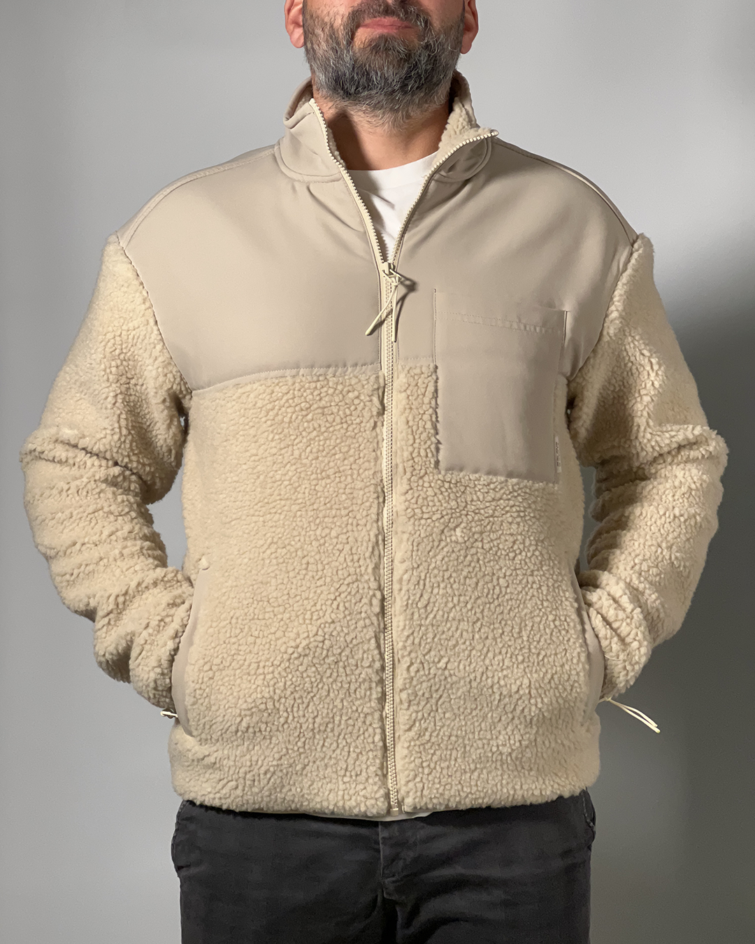 Giacca Uomo Blend in Pile Teddy Beige – Calda, Morbida e Stile Casual