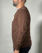 Felpa Uomo Blend Marrone con Logo “B” Ricamato – Stile Casual