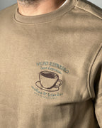 Felpa Girocollo BLEND Sabbia con Stampa Frontale – Stile Casual e Comfort Quotidiano