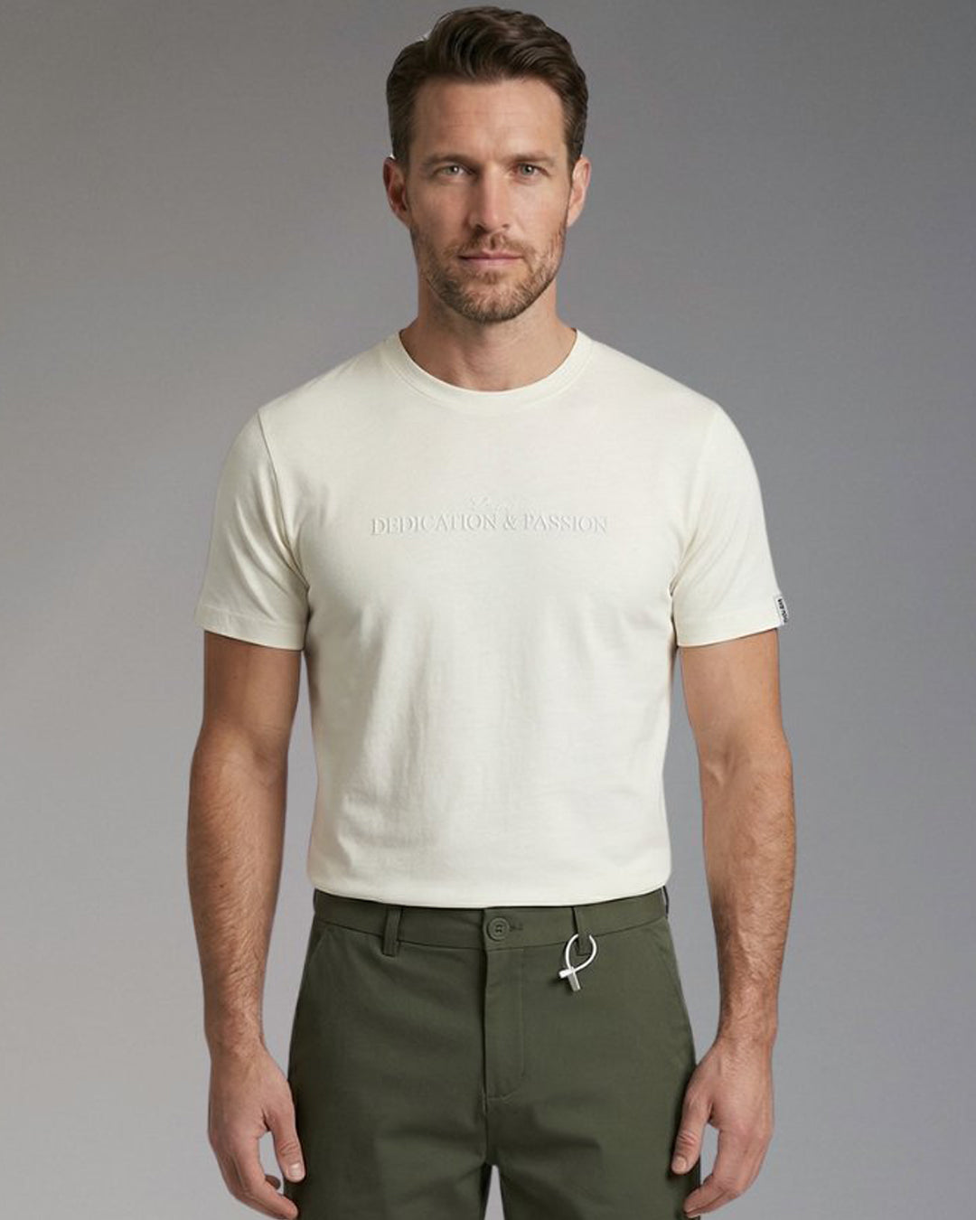 T-Shirt Uomo Blend con Stampa in Rilievo Tono su Tono