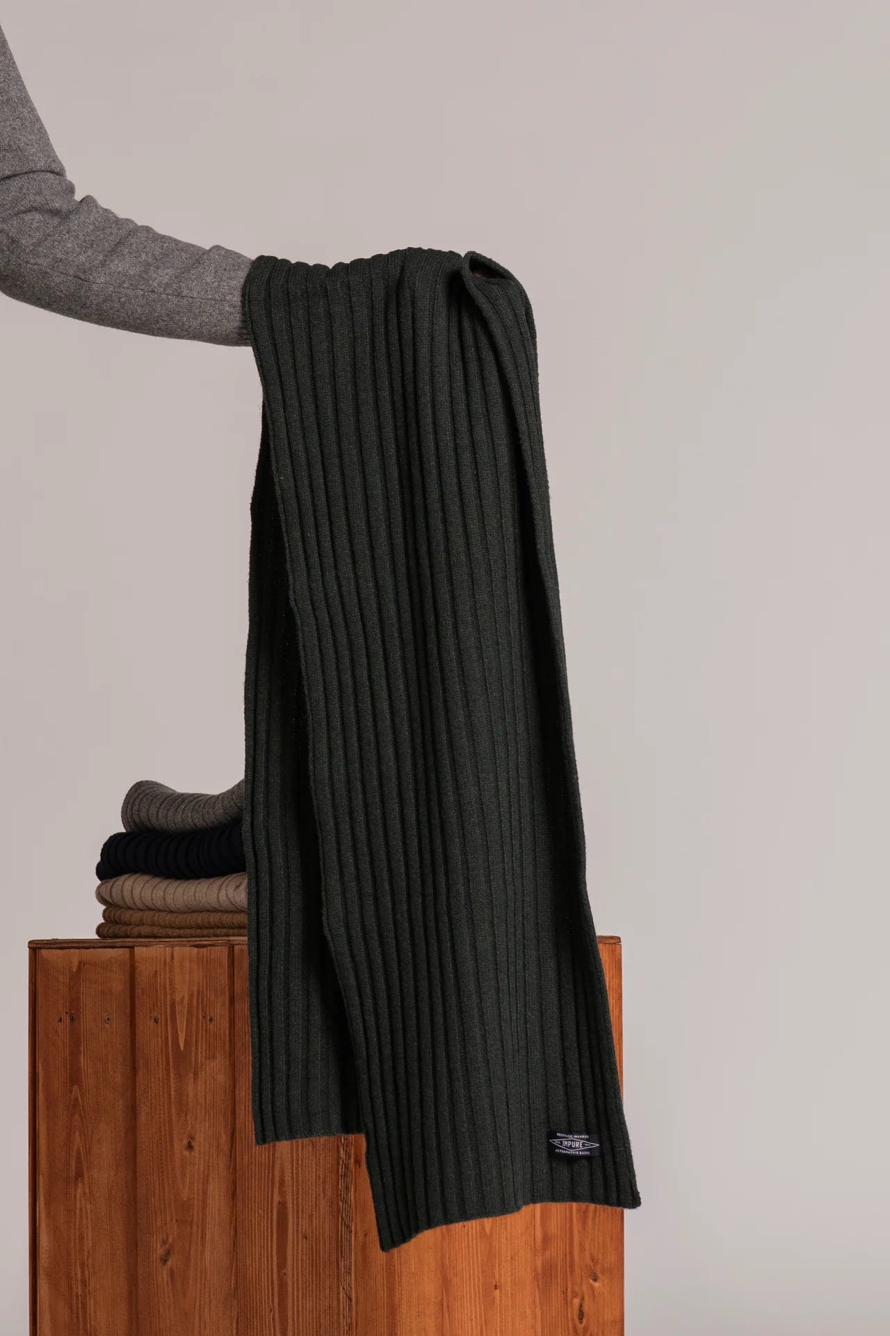 Sciarpa Impure da Uomo in Lana Verde scuro