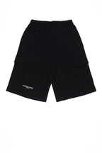 SUPERCULTURE Bermuda Cargo corto in felpa Over Fit Nero