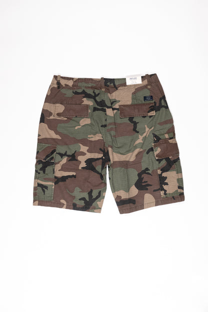 IMPURE Bermuda Cargo Verde Mimetico in tessuto Ripstop
