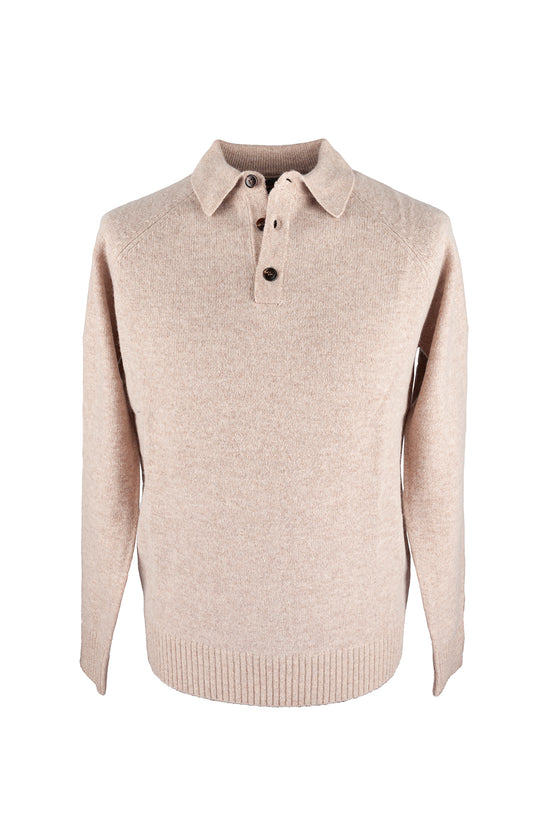 Maglione polo girocollo Beige chiaro Impure