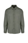 Censured Camicia Uomo Manica Lunga Misto Lino Verde Militare