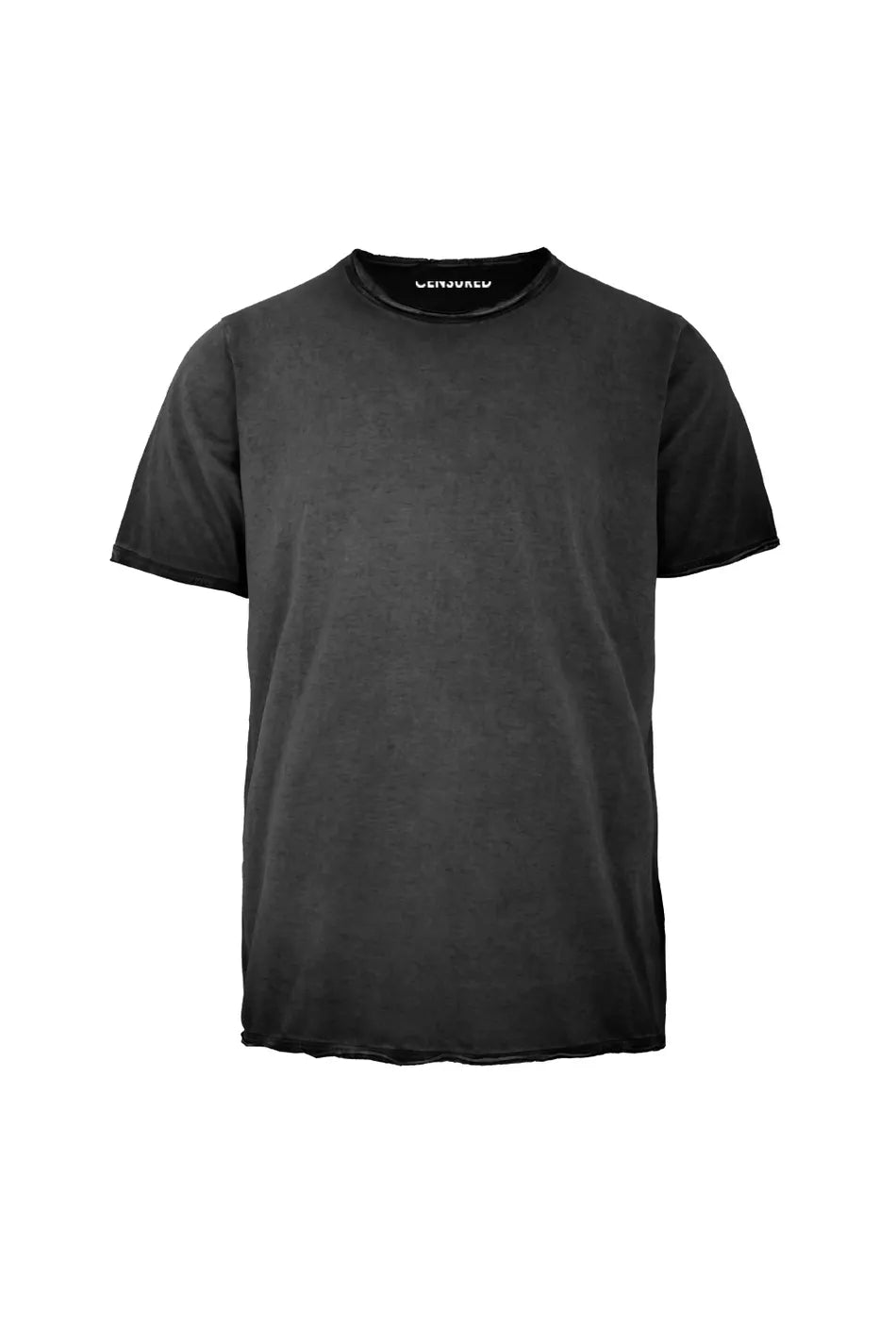 Censured - T-shirt Uomo Cotone Tinto a Freddo Nero Sfumato