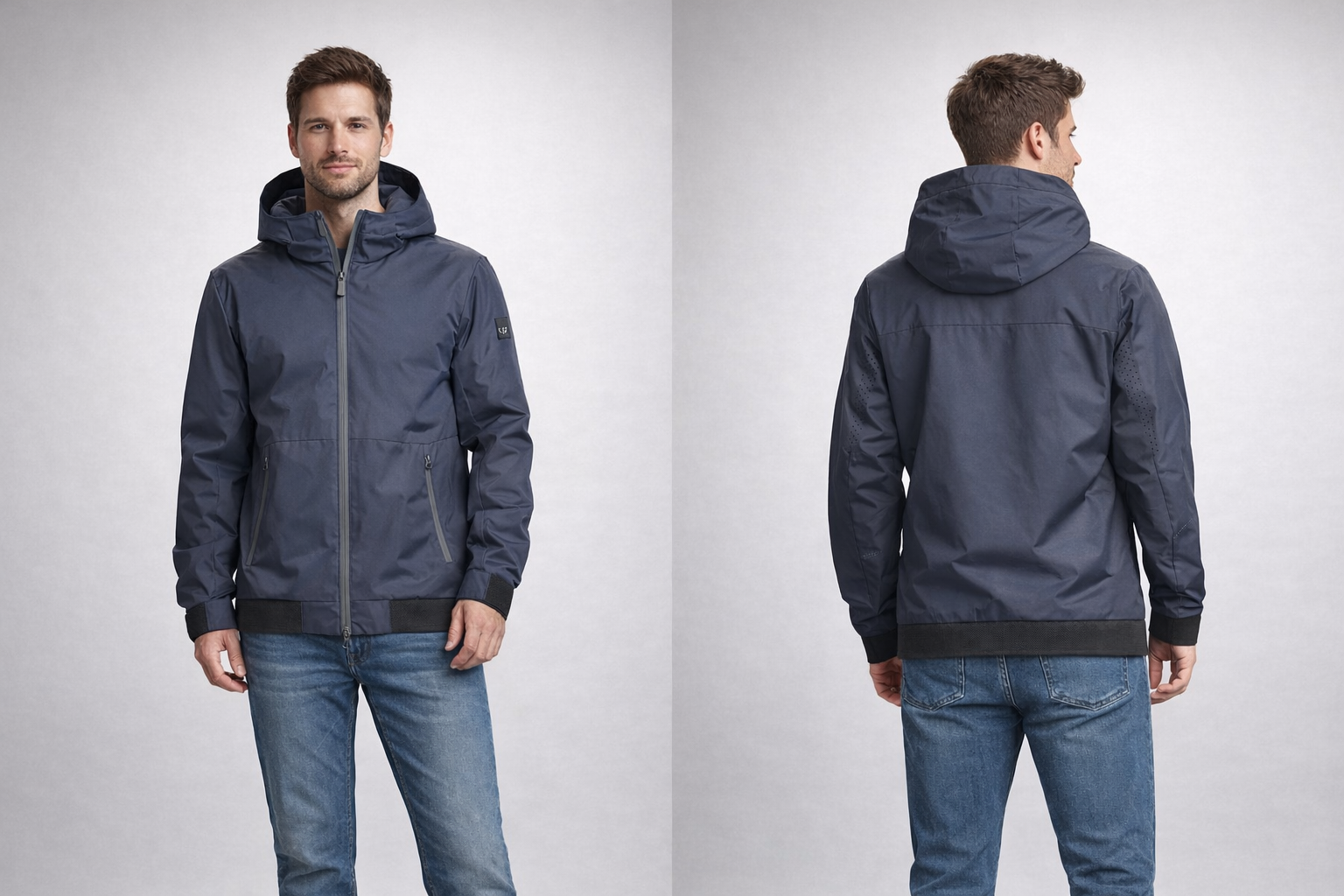 GIACCA CAPPUCCIO CON COSTA LAVORATA SUL FONDO