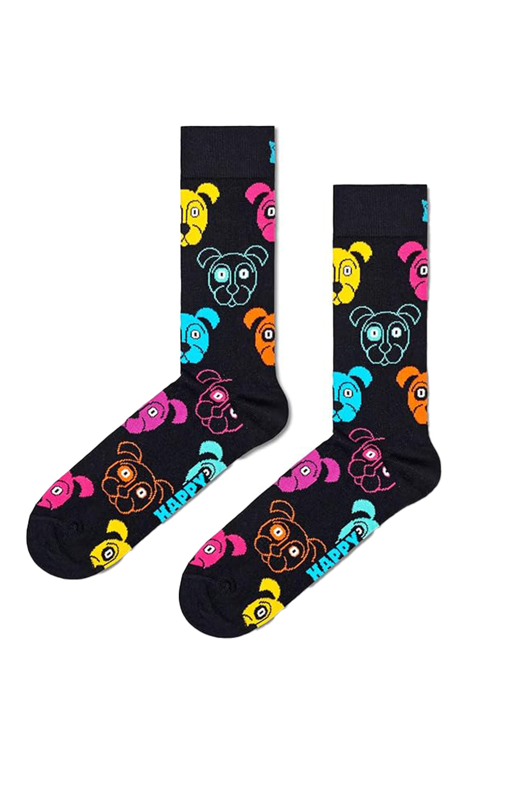 Calzini Happy Socks Dog Sock Nero Fantasia Cagnolini in Cotone Organico