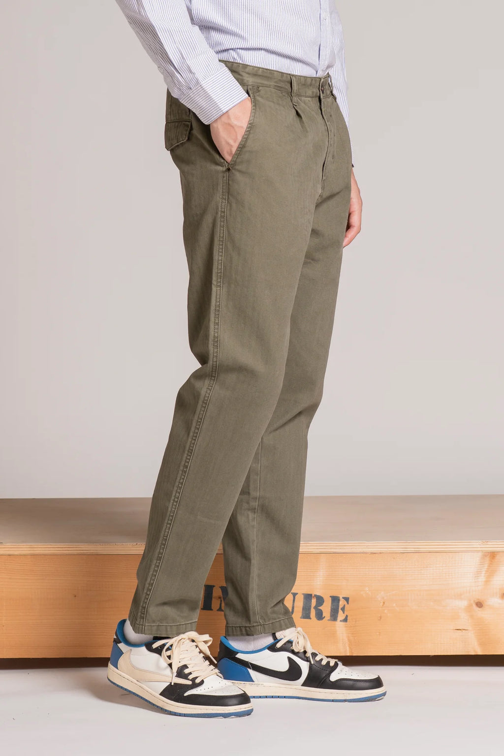 Pantalone Chino Impure Comfort Fit trama herringbone