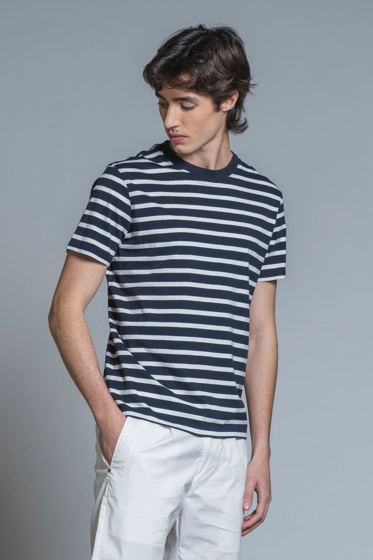 T-Shirt Uomo Impure a Righe in Jersey Soft Wash