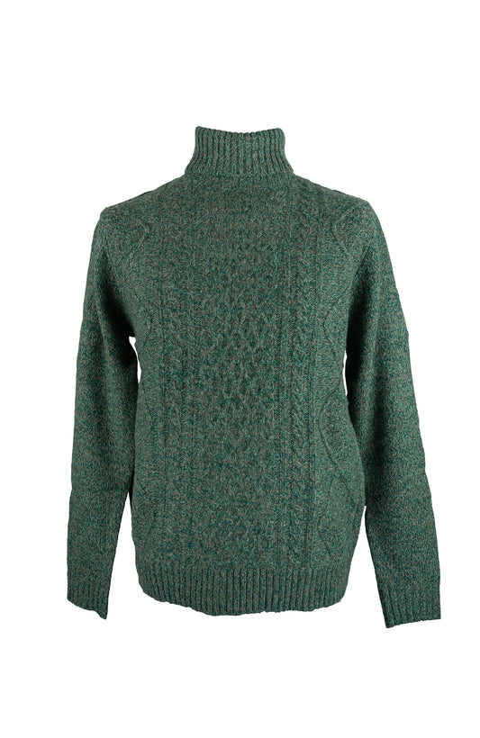 Maglione a Collo Alto Verde Scuro Impure