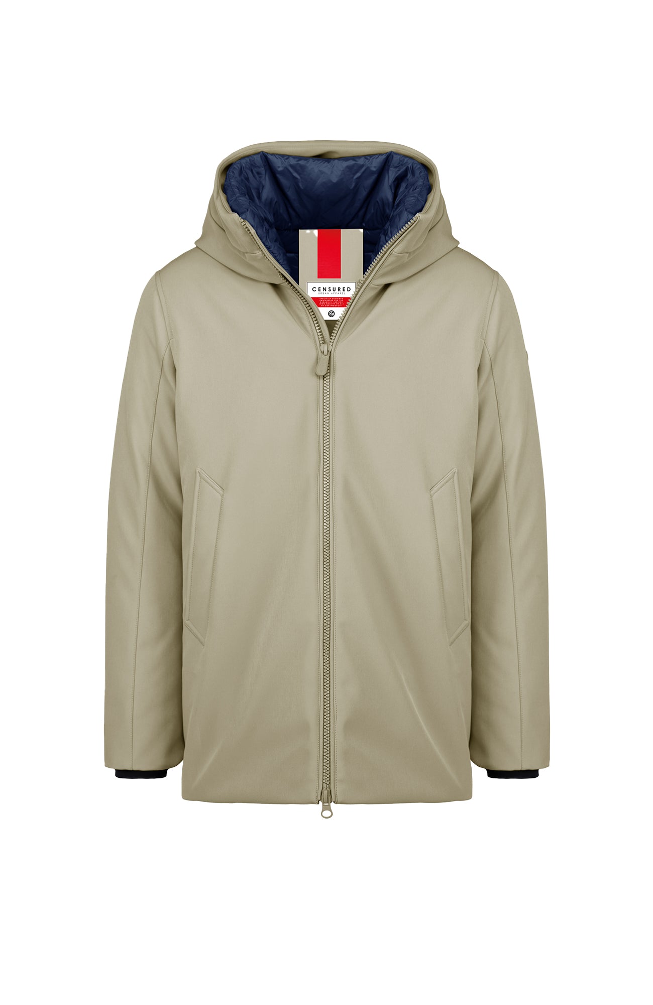 Censured Giubbotto Parka lungo da uomo con cappuccio