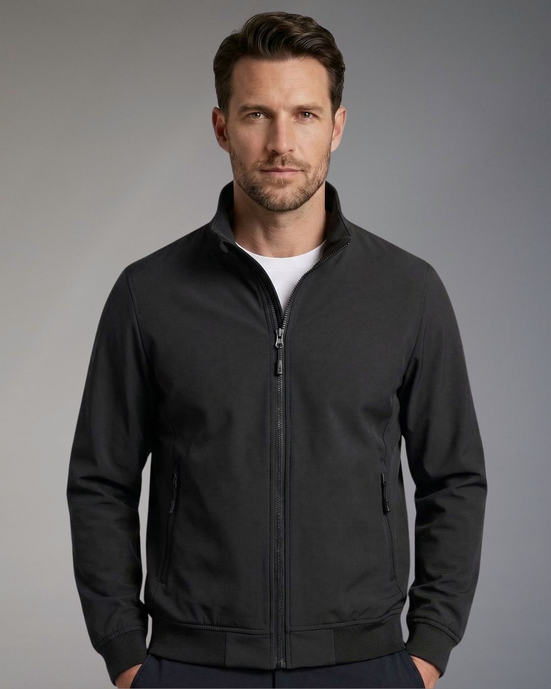 Giubbotto Uomo In My Hood Tecnico Stretch con Zip Nero