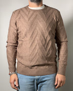 Maglione Uomo IN MY HOOD Girocollo con Lavorazione a Rilievo