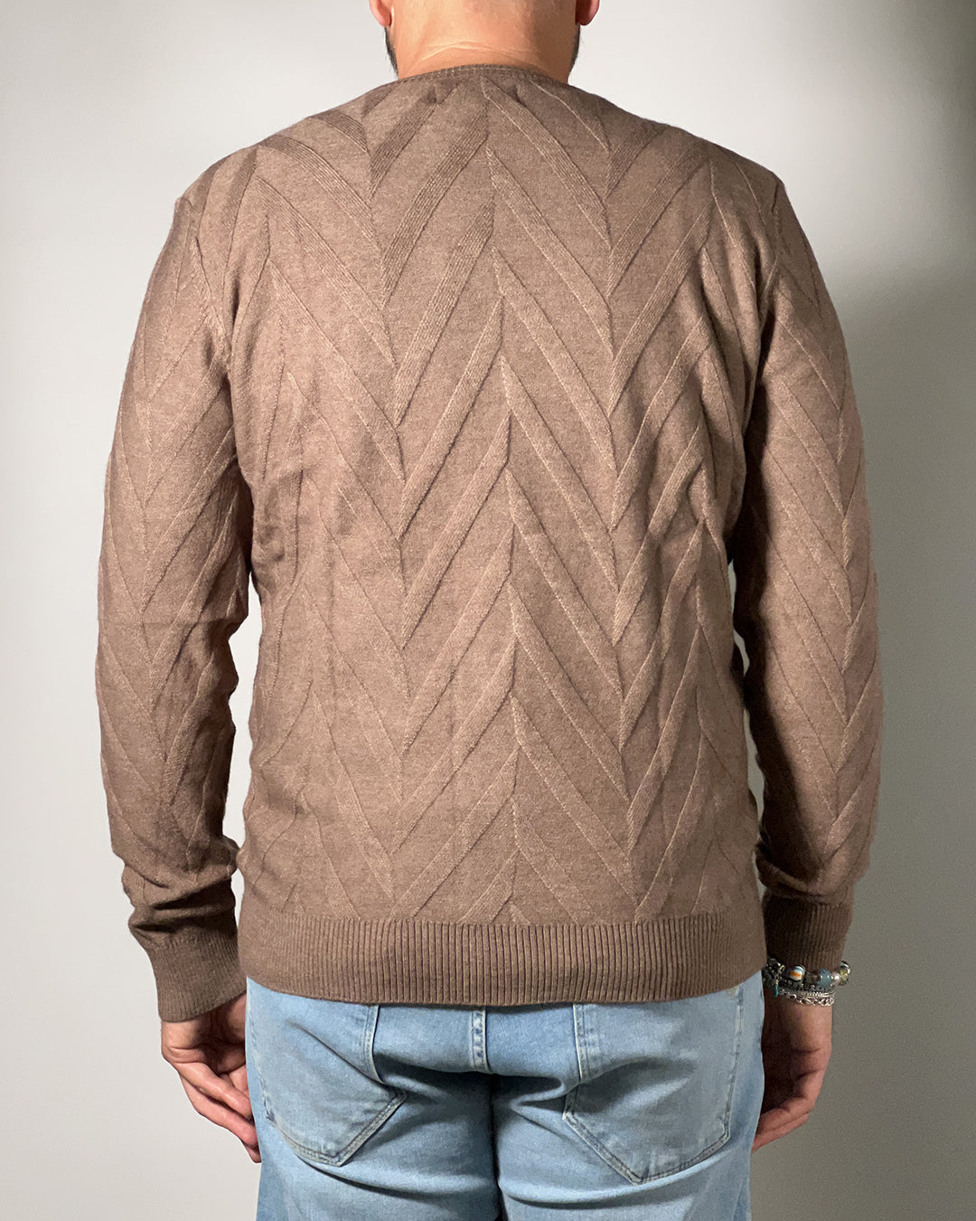 Maglione Uomo IN MY HOOD Girocollo con Lavorazione a Rilievo