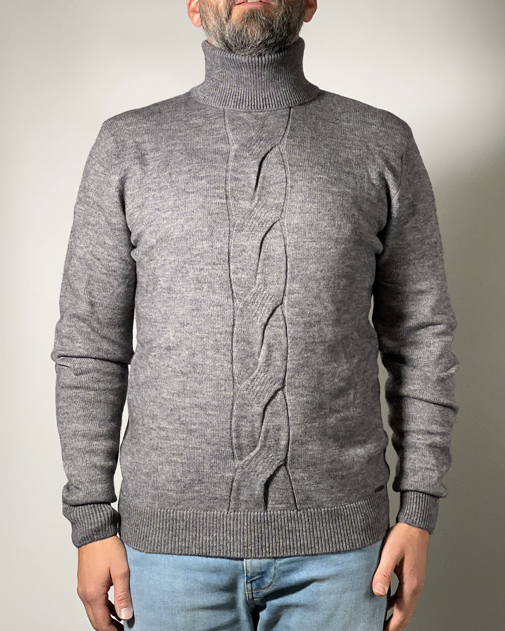 Maglione Dolcevita Uomo IN MY HOOD con Treccia Centrale