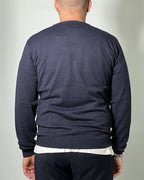 Maglione IN MY HOOD Blu Navy con Trama Geometrica
