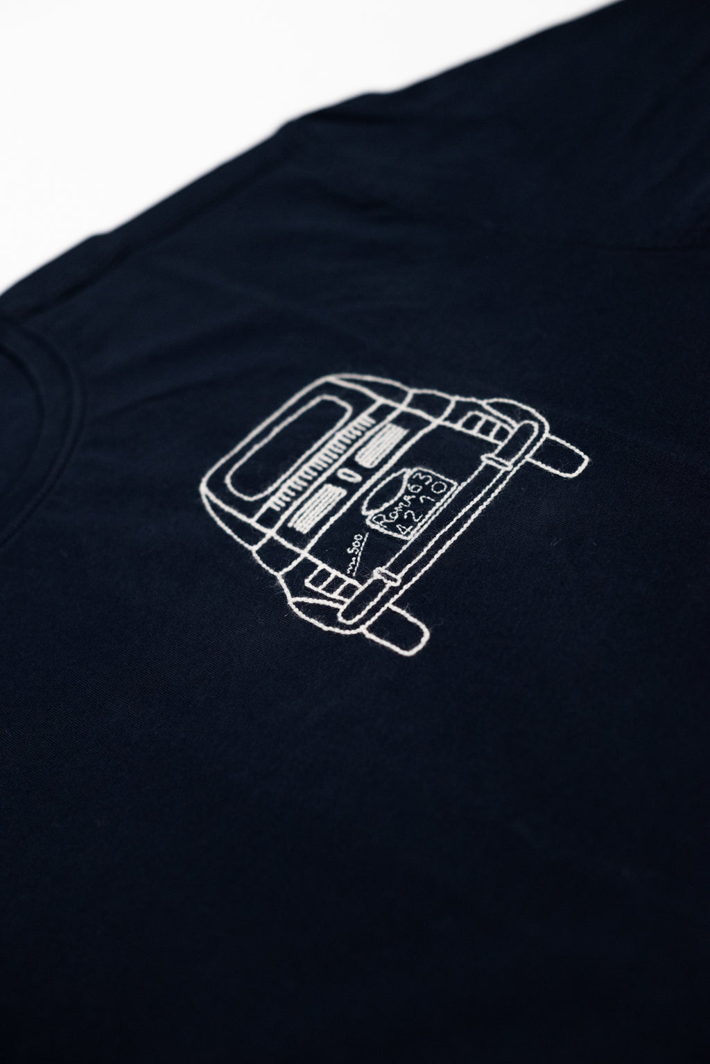 Homeward - T-shirt Uomo Blu con Ricamo Fiat 500