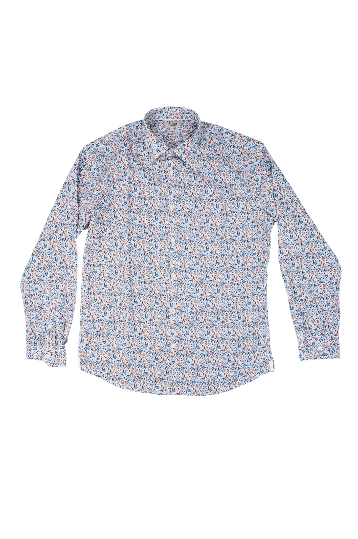 Impure - Camicia da uomo multicolore a fantasia stretch