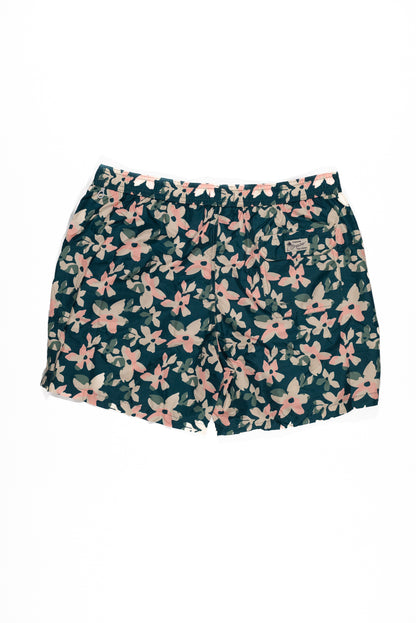 IMPURE Pantaloncino Mare Verde Floreale con Pochette Integrata
