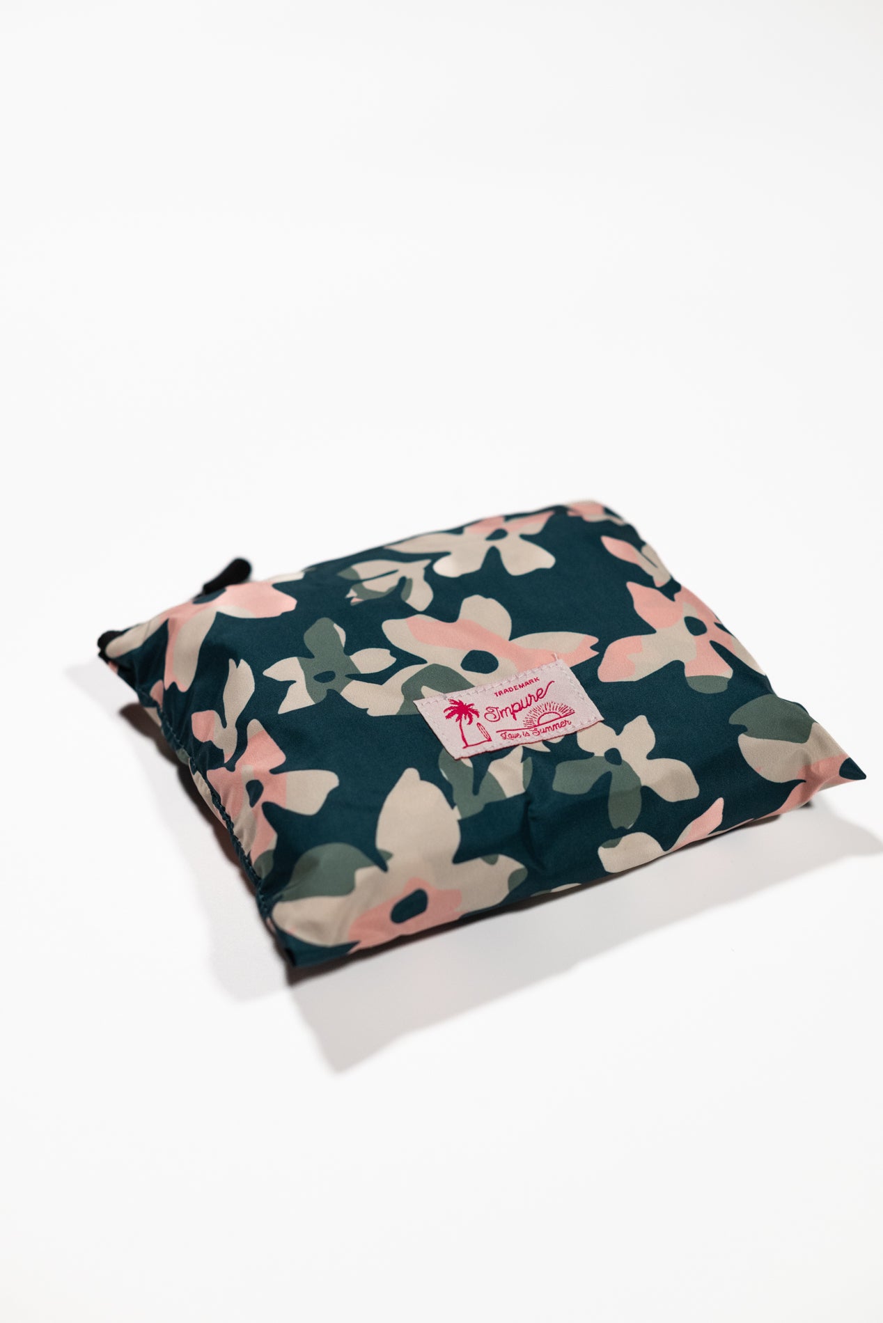 IMPURE Pantaloncino Mare Verde Floreale con Pochette Integrata