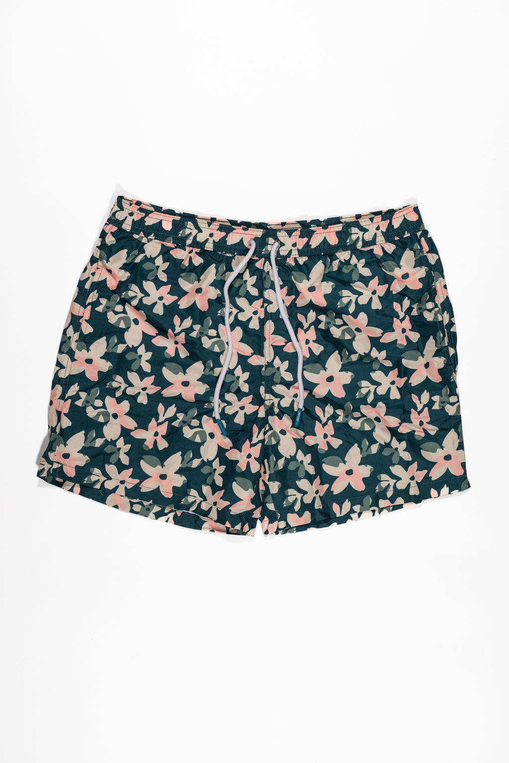 IMPURE Pantaloncino Mare Verde Floreale con Pochette Integrata