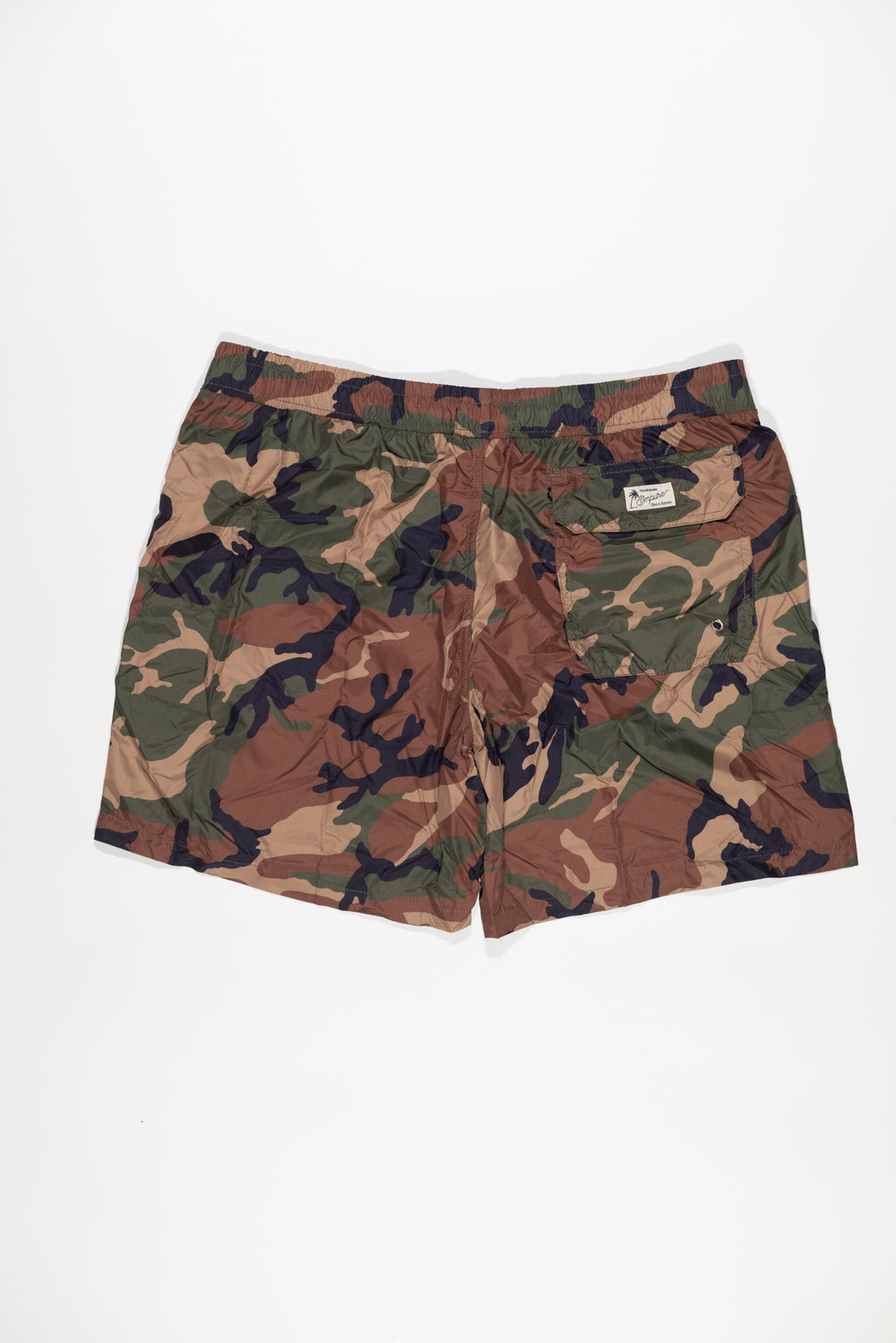 IMPURE Pantaloncino Mare Uomo Verde Stampa Camouflage con Pochette Integrata