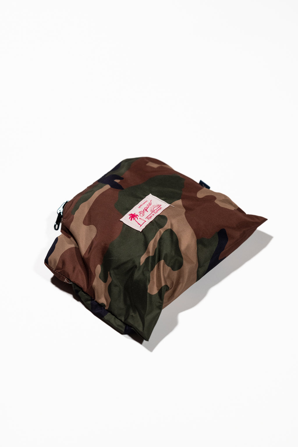 IMPURE Pantaloncino Mare Uomo Verde Stampa Camouflage con Pochette Integrata