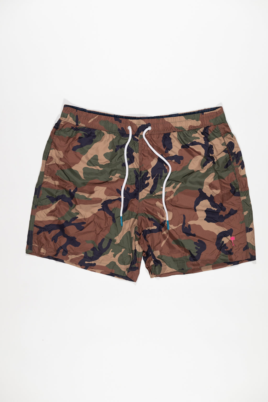 IMPURE Pantaloncino Mare Uomo Verde Stampa Camouflage con Pochette Integrata