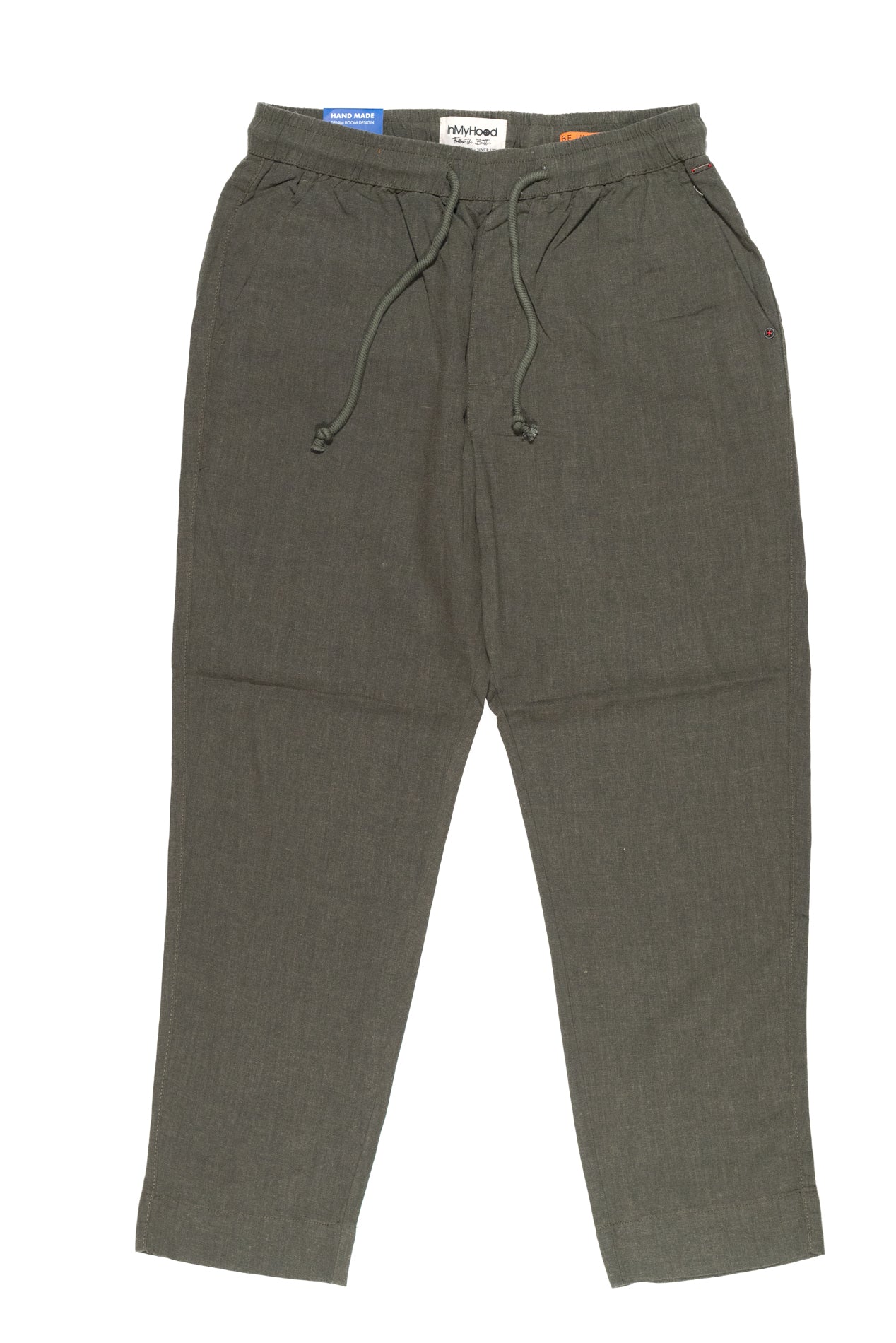 IN MY HOOD Pantalone Casual Uomo con Coulisse Verde Militare