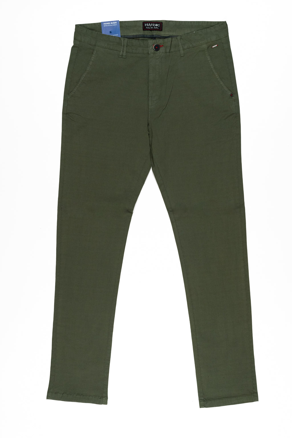 IN MY HOOD Pantalone Chino da Uomo Verde Militare