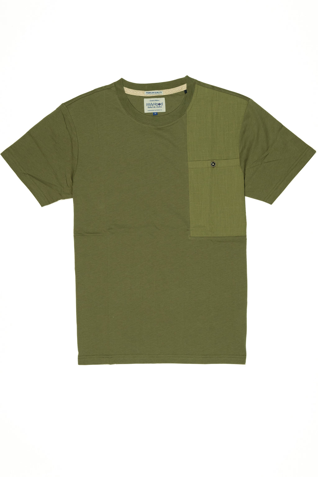 IN MY HOOD T-Shirt Uomo Verde Militare con Taschino