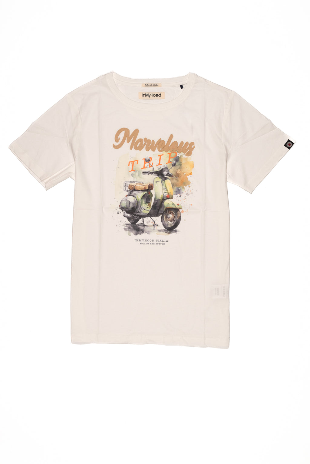 IN MY HOOD T-Shirt Uomo Bianca con Vespa Vintage