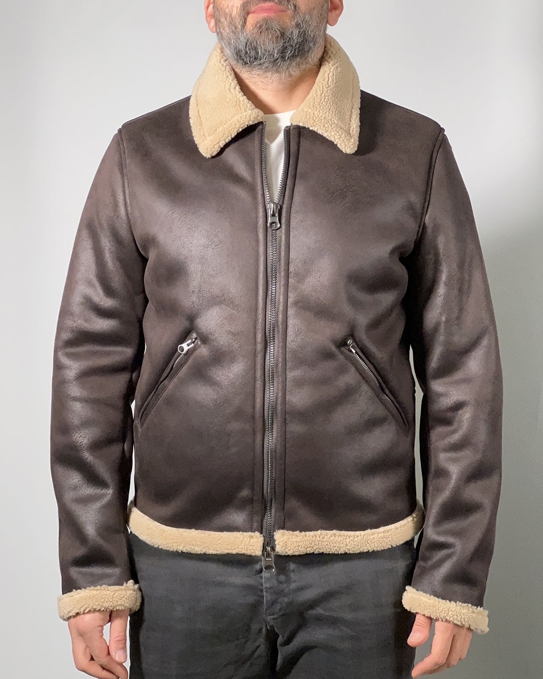 Giacca Uomo Censured in Pelle con Interno in Shearling – Calore e Stile Vintage