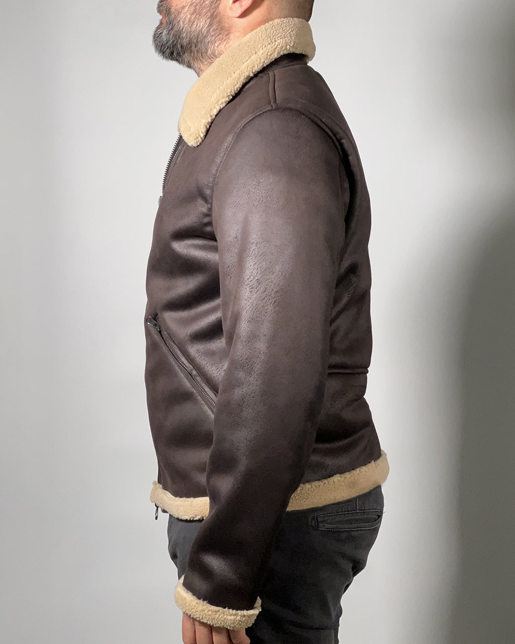 Giacca Uomo Censured in Pelle con Interno in Shearling – Calore e Stile Vintage