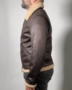 Giacca Uomo Censured in Pelle con Interno in Shearling – Calore e Stile Vintage