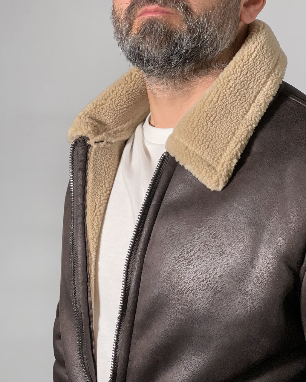 Giacca Uomo Censured in Pelle con Interno in Shearling – Calore e Stile Vintage