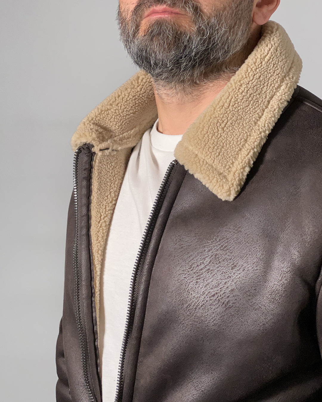 Giacca Uomo Censured in Pelle con Interno in Shearling – Calore e Stile Vintage