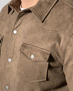 Censured Camicia da uomo Marrone Imbottita