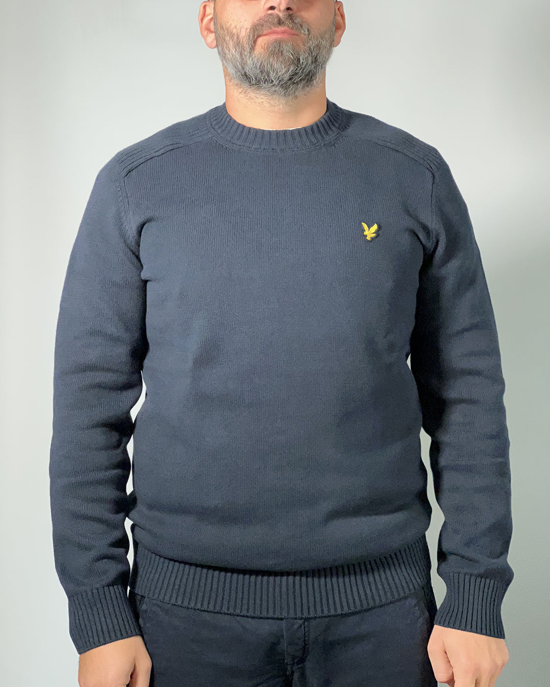 LYLE & SCOTT Maglione girocollo Blu Scuro con dettagli sulle spalle