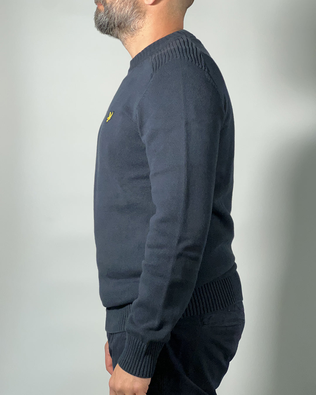 LYLE & SCOTT Maglione girocollo Blu Scuro con dettagli sulle spalle