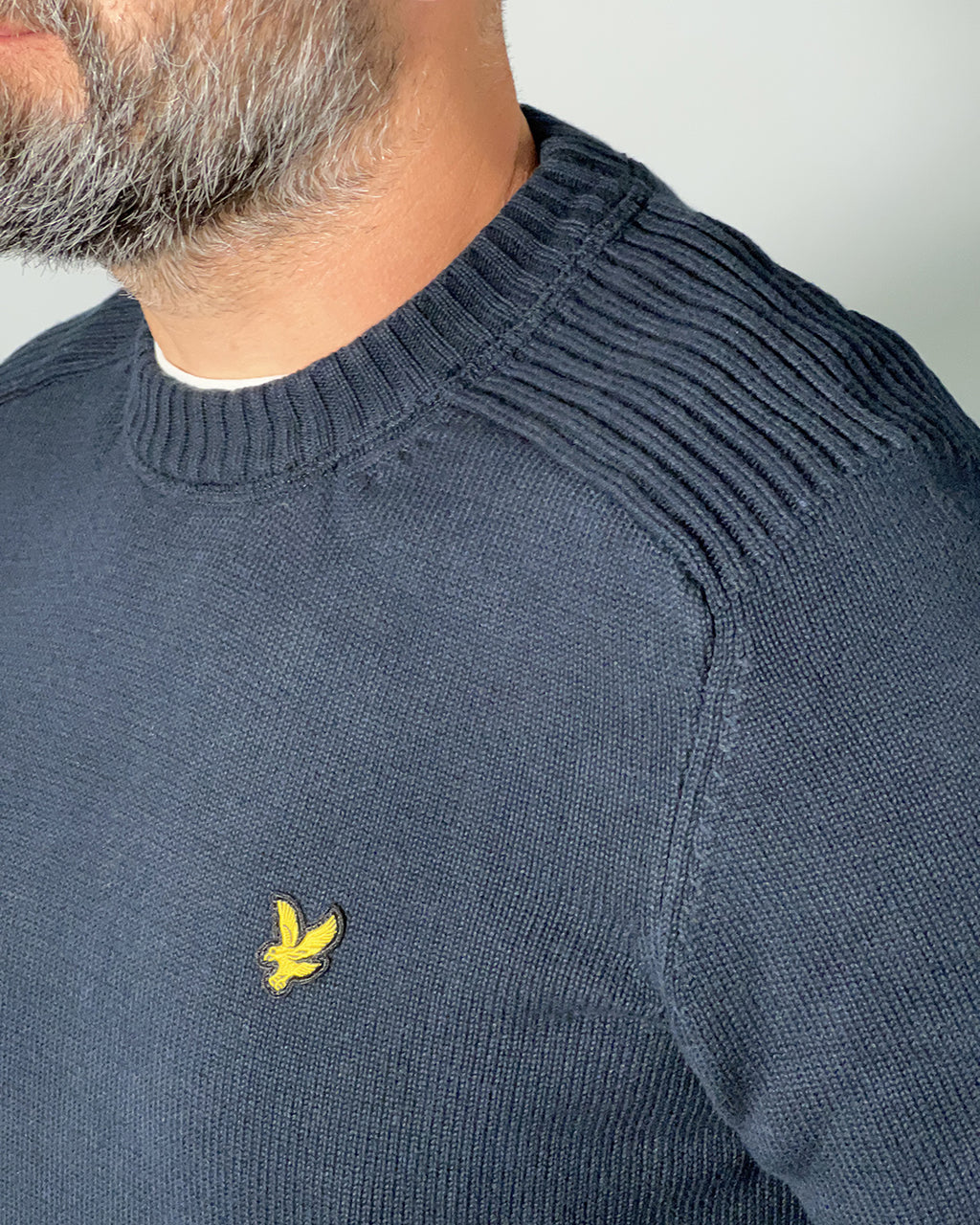LYLE & SCOTT Maglione girocollo Blu Scuro con dettagli sulle spalle