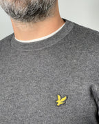 LYLE & SCOTT Maglione uomo girocollo in cotone merino Grigio Scuro