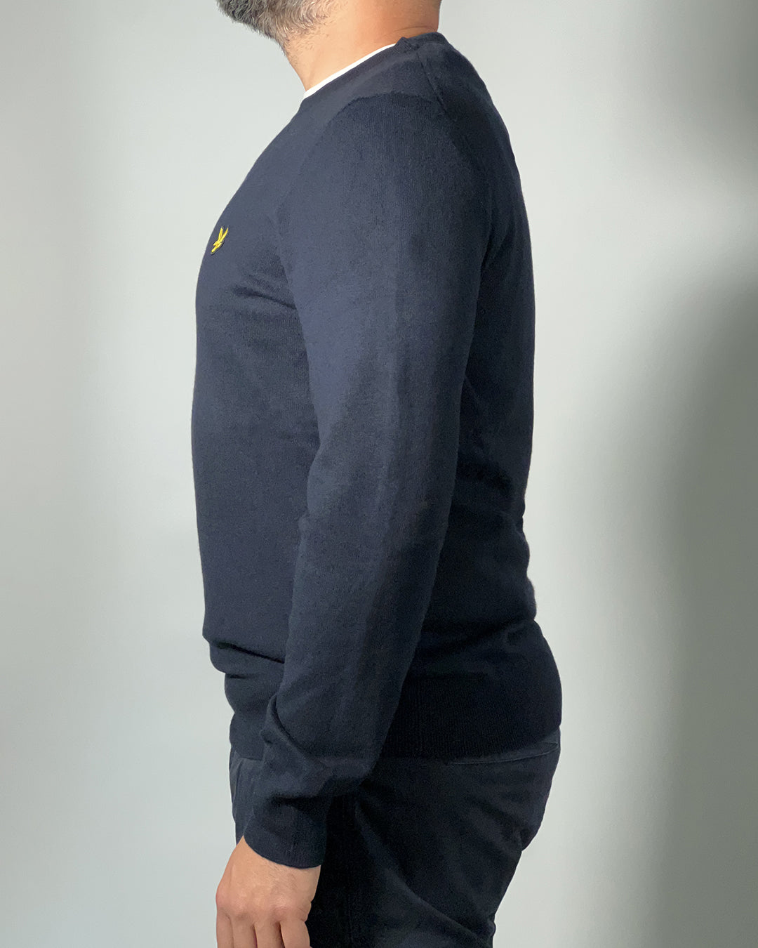 LYLE & SCOTT Maglione uomo girocollo in cotone merino Blu Scuro