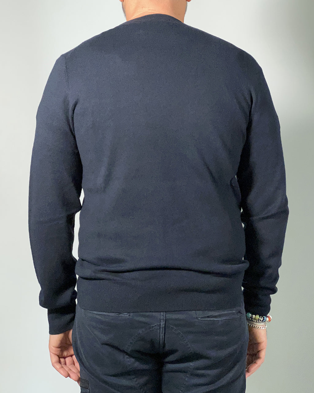 LYLE & SCOTT Maglione uomo girocollo in cotone merino Blu Scuro