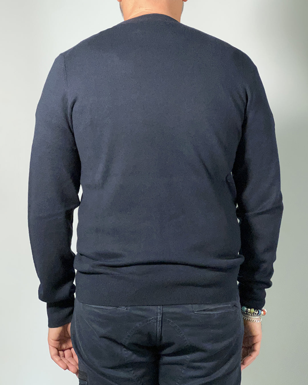 LYLE & SCOTT Maglione uomo girocollo in cotone merino Blu Scuro